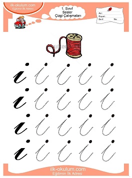Çocuklar İçin Sesler Çizgi Çalışmaları Çalışma Sayfaları 